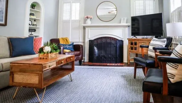 A tidy living room ready for guests